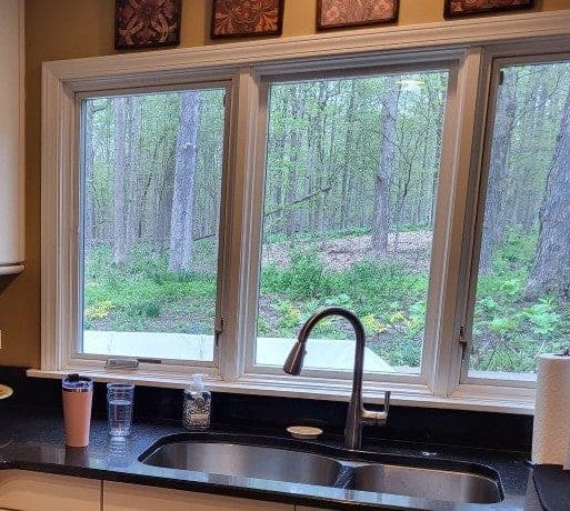Pella casement windows 72"W x (2 operable, middle stationary)