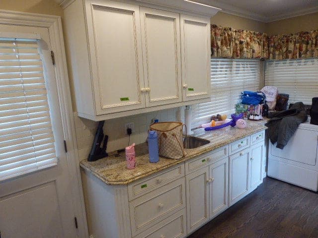 Laundry Room Cabinets with Granite Counters