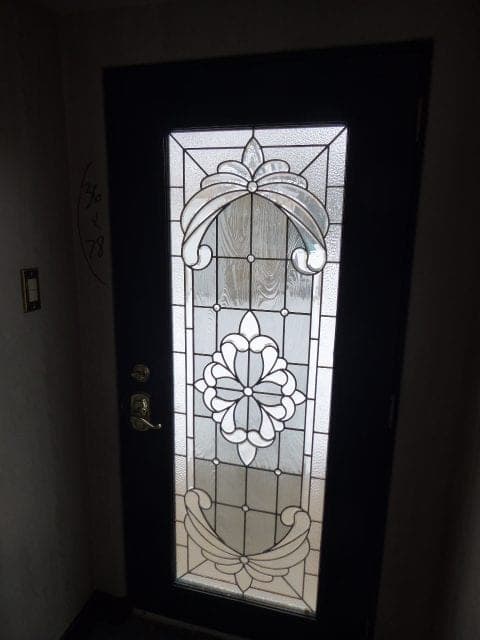 36" Exterior Door with Leaded Glass Window