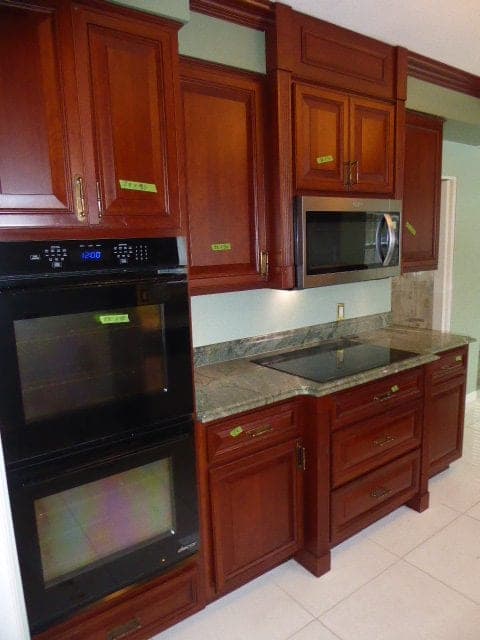 Cherry Kitchen Cabinets with Granite Counters